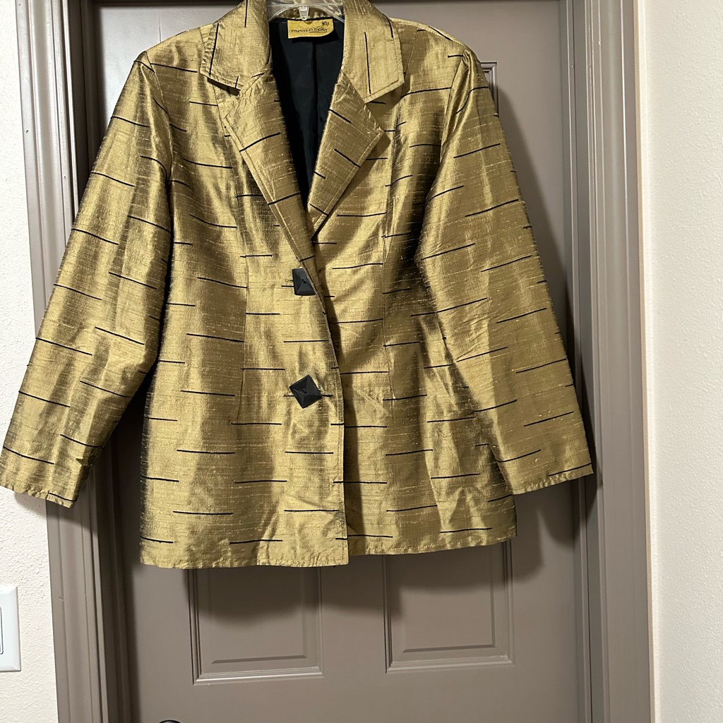 Chic Gold Women's Blazer Painted Pony Size M L